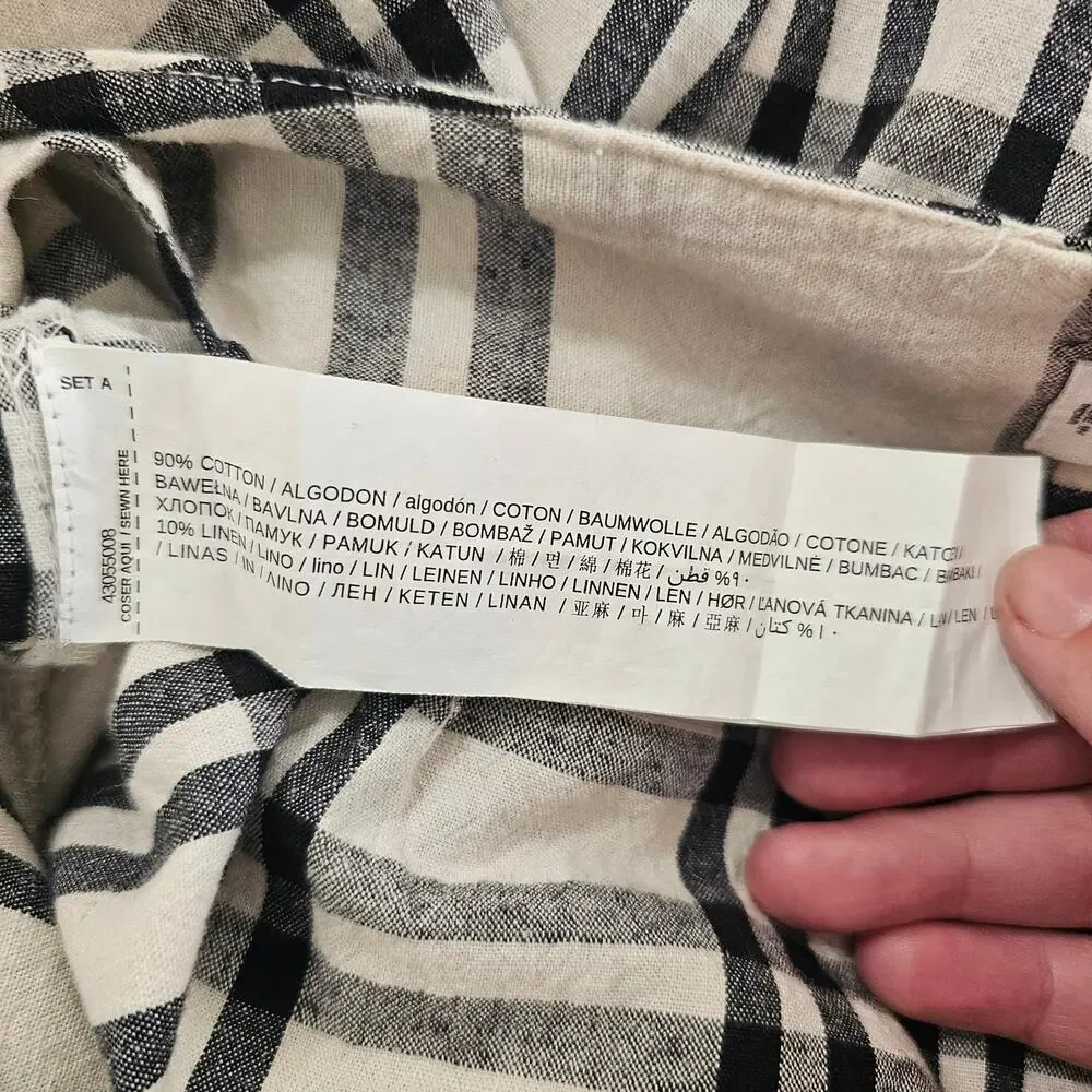 MNG Plaid Trouser Black Cream Size 2